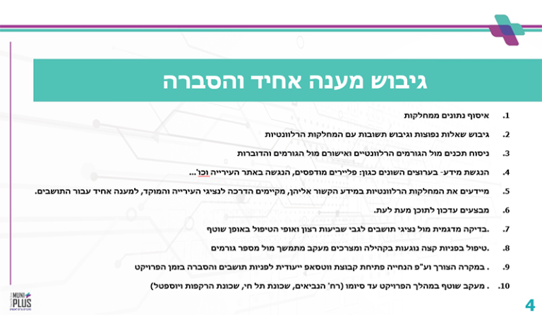 הליך גיבוש מענה אחיד והסברה